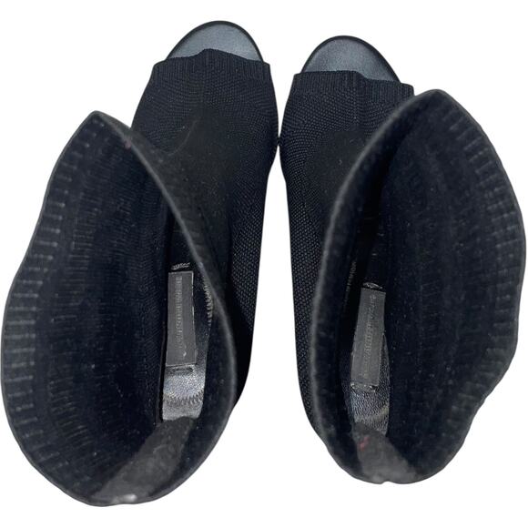 Alexander Wang Cat Mid Heel Peep Toe Sock Booties In Black   Size:  EU 37/US 7 - Picture 6 of 8